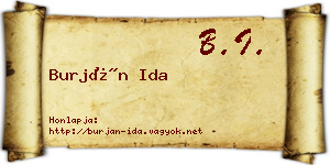 Burján Ida névjegykártya