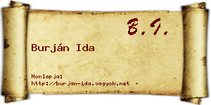 Burján Ida névjegykártya