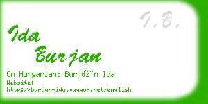 ida burjan business card